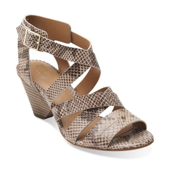 clarks snakeskin sandals